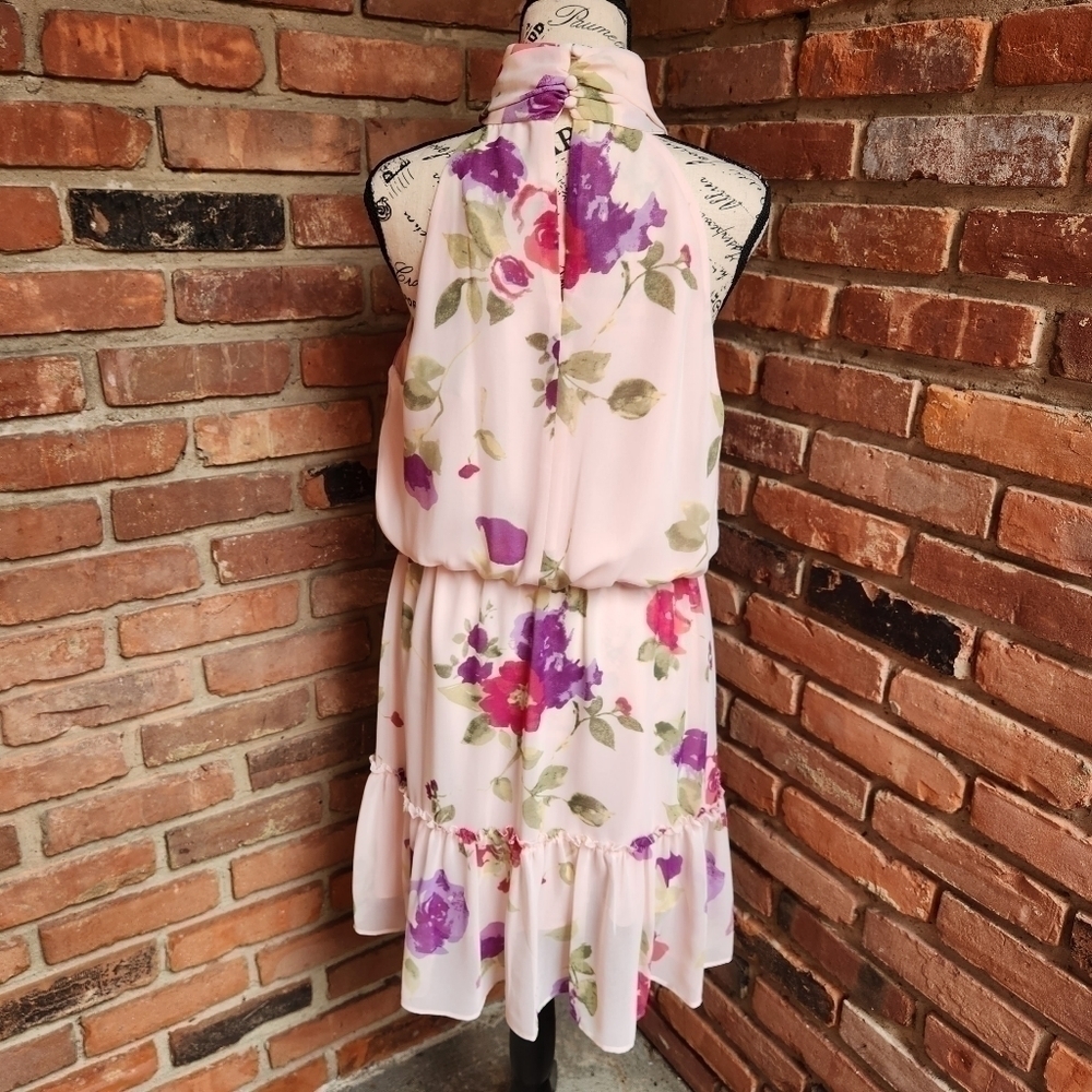 Ralph Lauren Floral Pink Halter Top Mini Dress Sizes 10 And 12 NWT - Picture 6 of 17